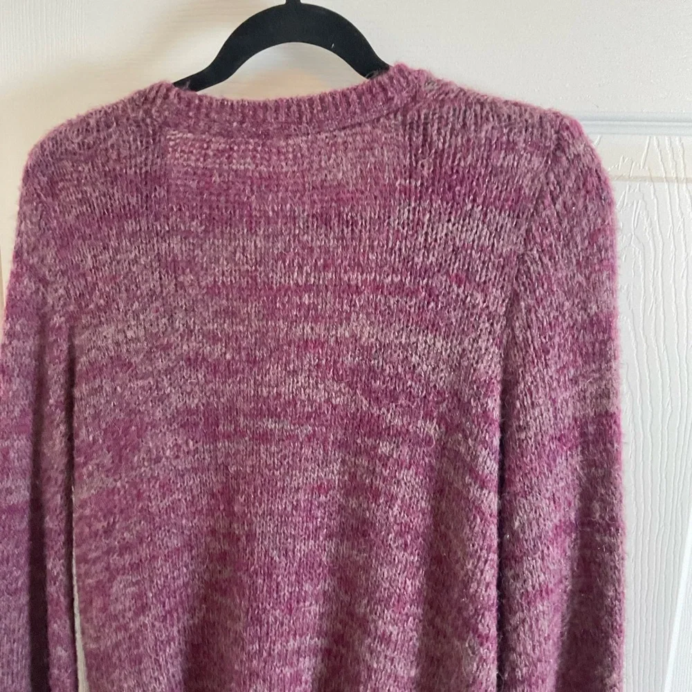 NWT Free People Karina Faux Wrap Sweater Berry Mela Purple XS Oversized